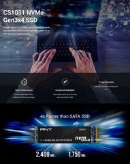 PNY CS1031 2TB M.2 NVMe Gen3x4 SSD - I Gaming Computer | Australia Wide Shipping | Buy now, Pay Later with Afterpay, Klarna, Zip, Latitude & Paypal