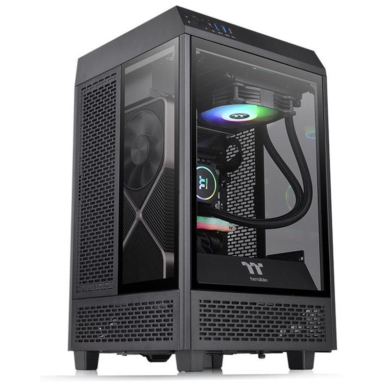 Thermaltake The Tower 100 TG Mini ITX Case - Black - I Gaming Computer | Australia Wide Shipping | Buy now, Pay Later with Afterpay, Klarna, Zip, Latitude & Paypal