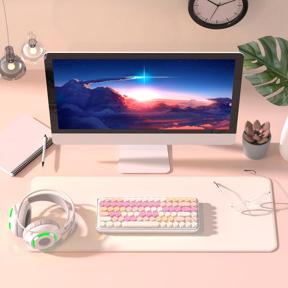 Ajazz K840T White Mechanical keyboard White lights Wired&Wireless (Brown switch) - I Gaming Computer | Australia Wide Shipping | Buy now, Pay Later with Afterpay, Klarna, Zip, Latitude & Paypal