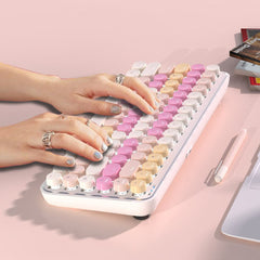 Ajazz K840T White Mechanical keyboard White lights Wired&Wireless (Brown switch) - I Gaming Computer | Australia Wide Shipping | Buy now, Pay Later with Afterpay, Klarna, Zip, Latitude & Paypal