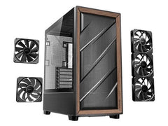 Antec FLUX TG Premium Walnut Trim Mid Tower ATX Case - Black - I Gaming Computer | Australia Wide Shipping | Buy now, Pay Later with Afterpay, Klarna, Zip, Latitude & Paypal