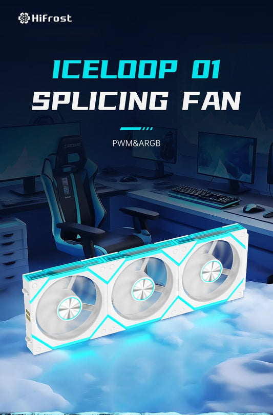 COOLMOON HiFrost ICELOOP01 ARGB 120mm PWM fan Forward 3 - Pack Black - I Gaming Computer | Australia Wide Shipping | Buy now, Pay Later with Afterpay, Klarna, Zip, Latitude & Paypal