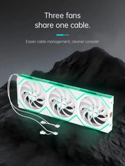 COOLMOON HiFrost ICELOOP01 ARGB 120mm PWM fan Reverse 3-Pack Black