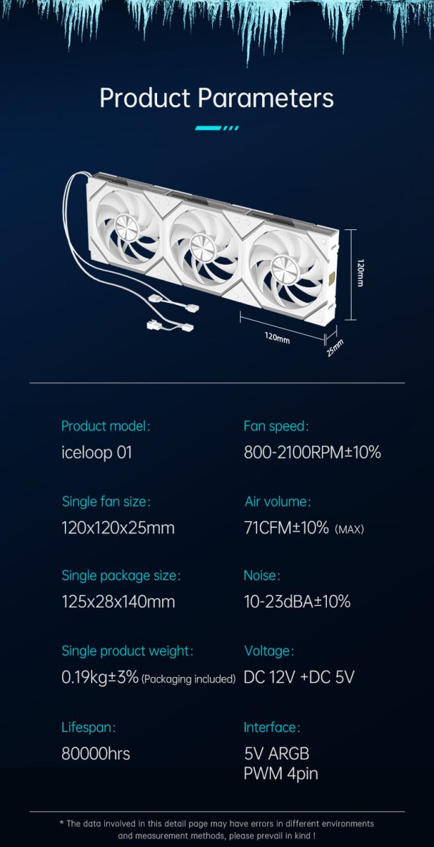 COOLMOON HiFrost ICELOOP01 ARGB 120mm PWM fan Reverse 3 - Pack Black - I Gaming Computer | Australia Wide Shipping | Buy now, Pay Later with Afterpay, Klarna, Zip, Latitude & Paypal