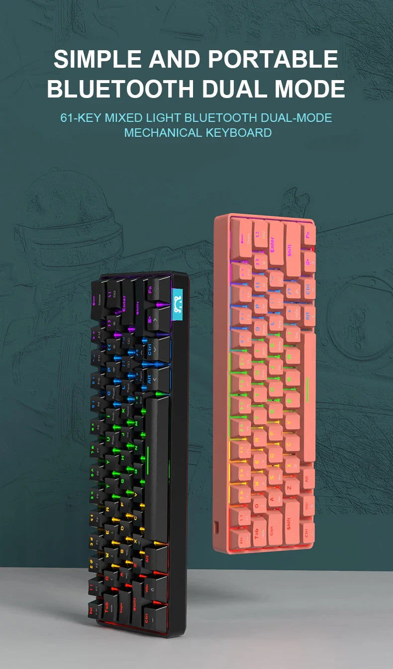 Ajazz STK61 pink Mechanical keyboard RGB (Red switch) - I Gaming Computer | Australia Wide Shipping | Buy now, Pay Later with Afterpay, Klarna, Zip, Latitude & Paypal