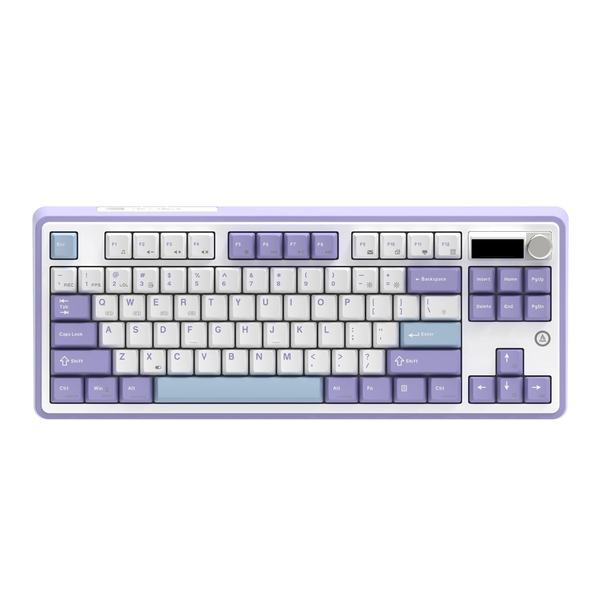 Ajazz AK870 White Purple Mechanical keyboard With Screen RGB Wired&Wireless (KTT Hyacinth switch) - I Gaming Computer | Australia Wide Shipping | Buy now, Pay Later with Afterpay, Klarna, Zip, Latitude & Paypal