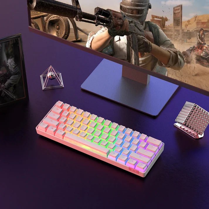 Ajazz STK61 pink Mechanical keyboard RGB (Red switch) - I Gaming Computer | Australia Wide Shipping | Buy now, Pay Later with Afterpay, Klarna, Zip, Latitude & Paypal