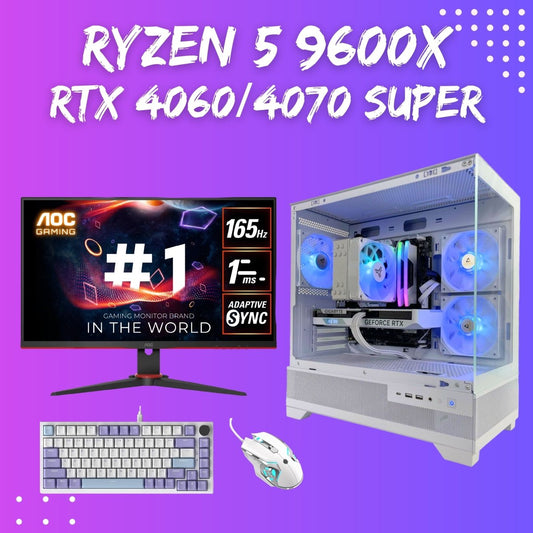 Gaming PC Bundle | Ryzen 5 9600X | RTX 4060 - 4070 Ti | CX500 White - I Gaming Computer | Australia Wide Shipping | Buy now, Pay Later with Afterpay, Klarna, Zip, Latitude & Paypal