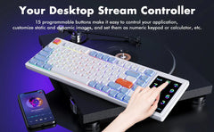 Ajazz AKP815 White Blue Mechanical keyboard RGB Wired(Brown switch) - I Gaming Computer | Australia Wide Shipping | Buy now, Pay Later with Afterpay, Klarna, Zip, Latitude & Paypal