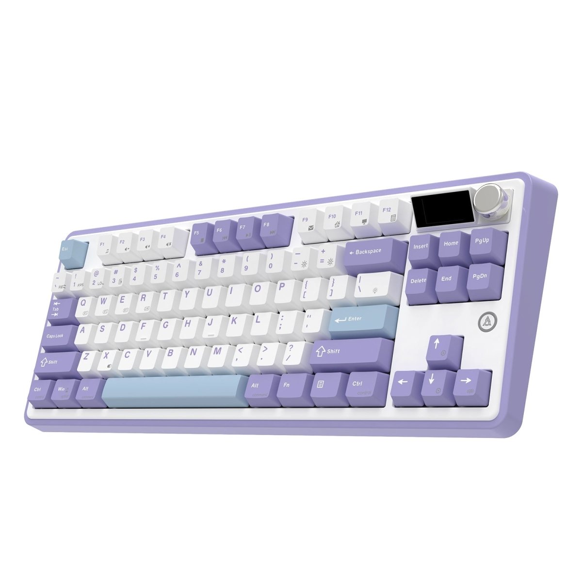 Ajazz AK870 White Purple Mechanical keyboard With Screen RGB Wired&Wireless (KTT Hyacinth switch) - I Gaming Computer | Australia Wide Shipping | Buy now, Pay Later with Afterpay, Klarna, Zip, Latitude & Paypal