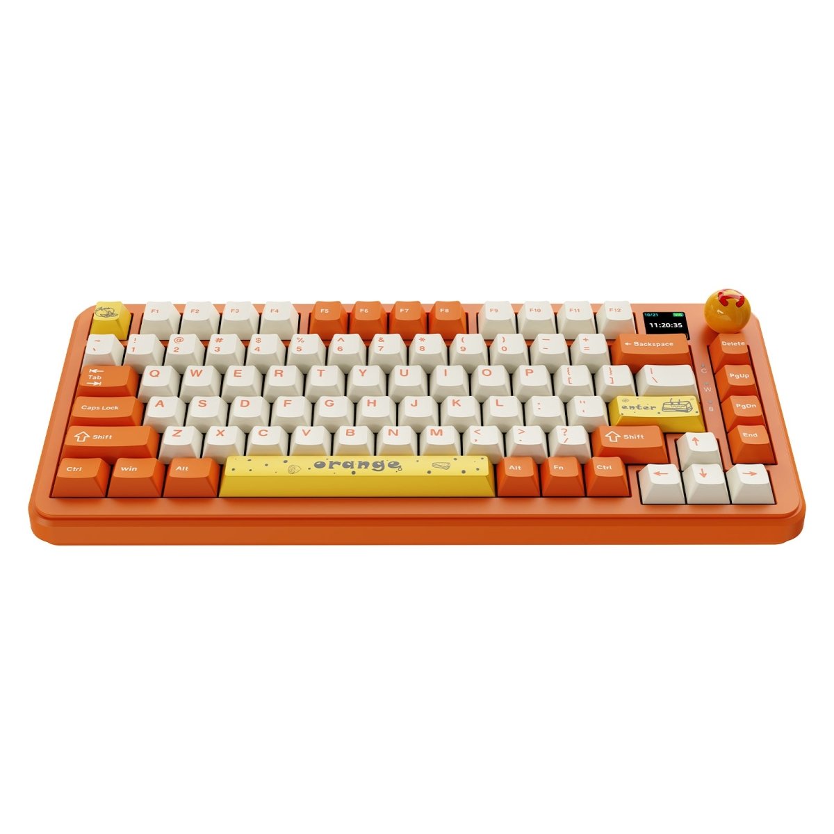 Ajazz AK820 MAX Orange - White Mechanical keyboard RGB With Screen Wired&Wireless(Avocado switch) - I Gaming Computer | Australia Wide Shipping | Buy now, Pay Later with Afterpay, Klarna, Zip, Latitude & Paypal