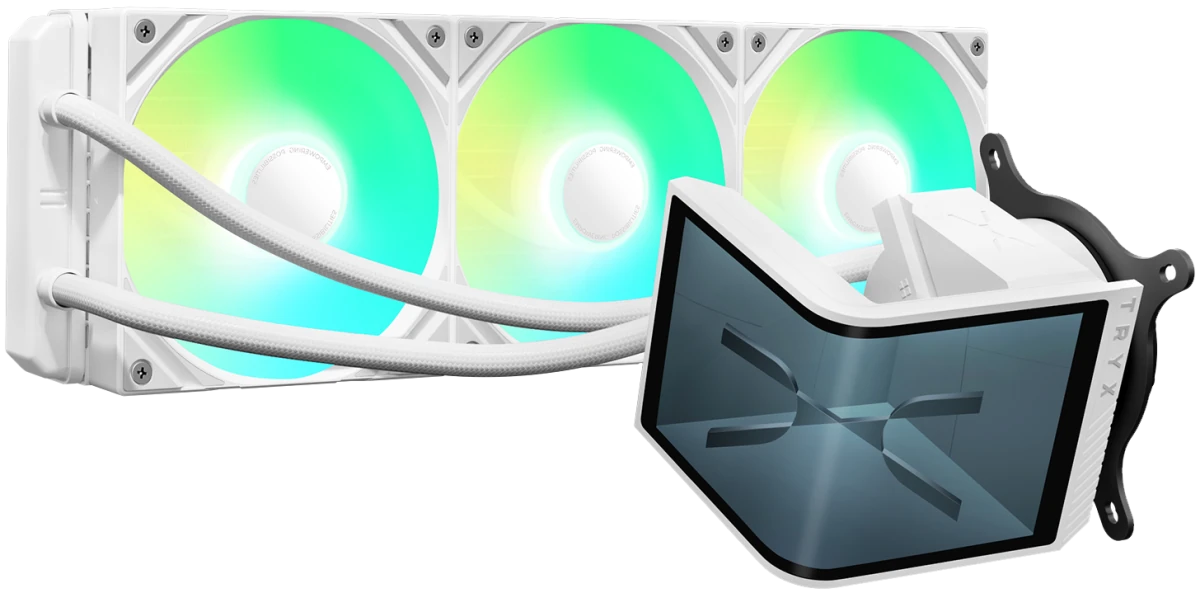 TRYX PANORAMA SE OLED - ARGB 360mm AIO Liquid Cooler with 3D Display (White) - I Gaming Computer | Australia Wide Shipping | Buy now, Pay Later with Afterpay, Klarna, Zip, Latitude & Paypal