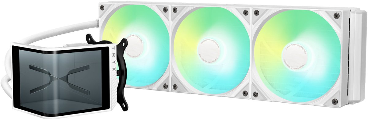 TRYX PANORAMA SE OLED - ARGB 360mm AIO Liquid Cooler with 3D Display (White) - I Gaming Computer | Australia Wide Shipping | Buy now, Pay Later with Afterpay, Klarna, Zip, Latitude & Paypal