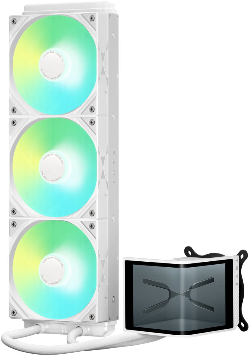 TRYX PANORAMA SE OLED - ARGB 360mm AIO Liquid Cooler with 3D Display (White) - I Gaming Computer | Australia Wide Shipping | Buy now, Pay Later with Afterpay, Klarna, Zip, Latitude & Paypal