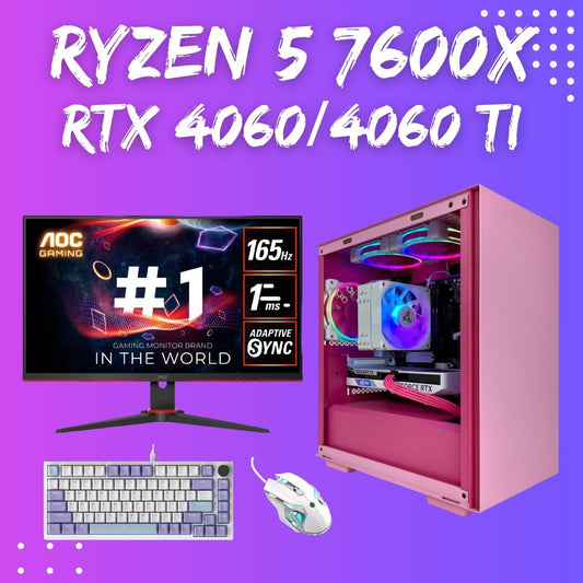 Gaming PC Bundle | Ryzen 5 7600X | RTX 4060 - 4060Ti | Pink Cube - I Gaming Computer | Australia Wide Shipping | Buy now, Pay Later with Afterpay, Klarna, Zip, Latitude & Paypal