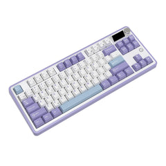 Ajazz AK870 White Purple Mechanical keyboard With Screen RGB Wired&Wireless (KTT Hyacinth switch) - I Gaming Computer | Australia Wide Shipping | Buy now, Pay Later with Afterpay, Klarna, Zip, Latitude & Paypal