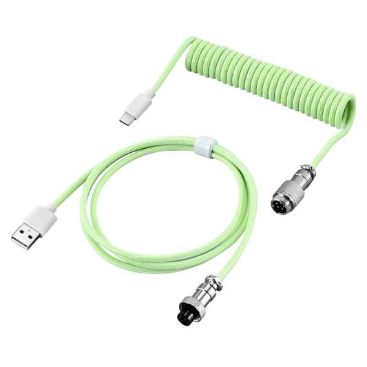 Custom Mechanical Coiled Cable Green - I Gaming Computer | Australia Wide Shipping | Buy now, Pay Later with Afterpay, Klarna, Zip, Latitude & Paypal