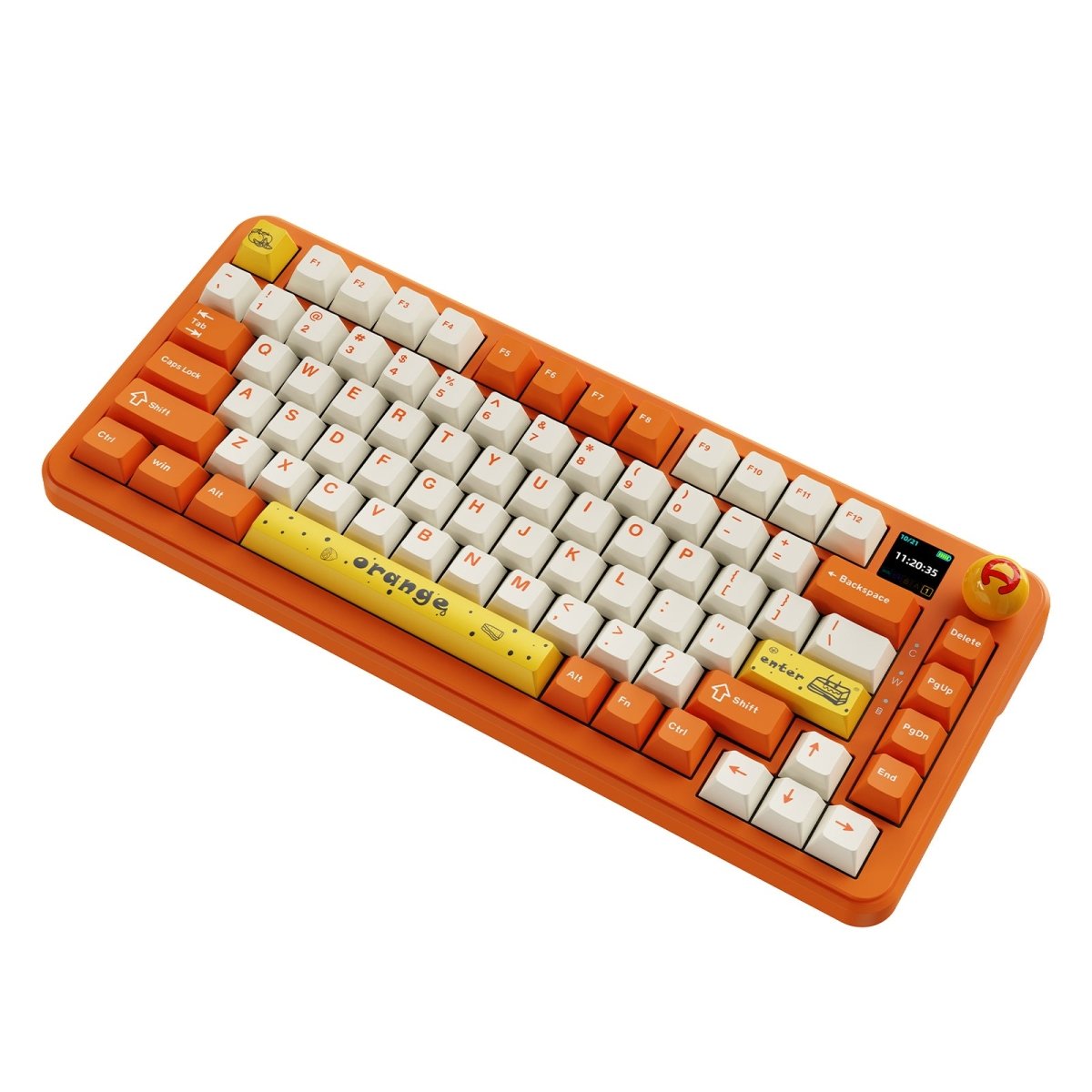 Ajazz AK820 MAX Orange - White Mechanical keyboard RGB With Screen Wired&Wireless(Avocado switch) - I Gaming Computer | Australia Wide Shipping | Buy now, Pay Later with Afterpay, Klarna, Zip, Latitude & Paypal