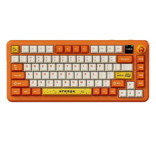 Ajazz AK820 MAX Orange - White Mechanical keyboard RGB With Screen Wired&Wireless(Avocado switch) - I Gaming Computer | Australia Wide Shipping | Buy now, Pay Later with Afterpay, Klarna, Zip, Latitude & Paypal