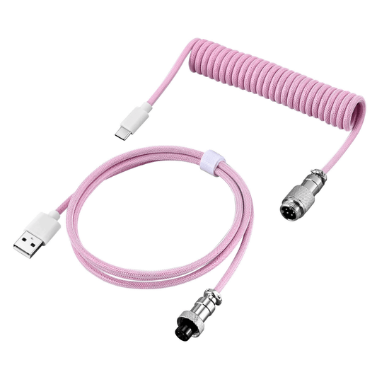 Custom Mechanical Coiled Cable Pink - I Gaming Computer | Australia Wide Shipping | Buy now, Pay Later with Afterpay, Klarna, Zip, Latitude & Paypal
