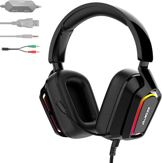 Ajazz AX368 Black USB Gaming Headset With Noise Canceling Mic RGB - I Gaming Computer | Australia Wide Shipping | Buy now, Pay Later with Afterpay, Klarna, Zip, Latitude & Paypal