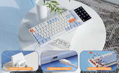 Ajazz AKP815 White Blue Mechanical keyboard RGB Wired(Brown switch) - I Gaming Computer | Australia Wide Shipping | Buy now, Pay Later with Afterpay, Klarna, Zip, Latitude & Paypal