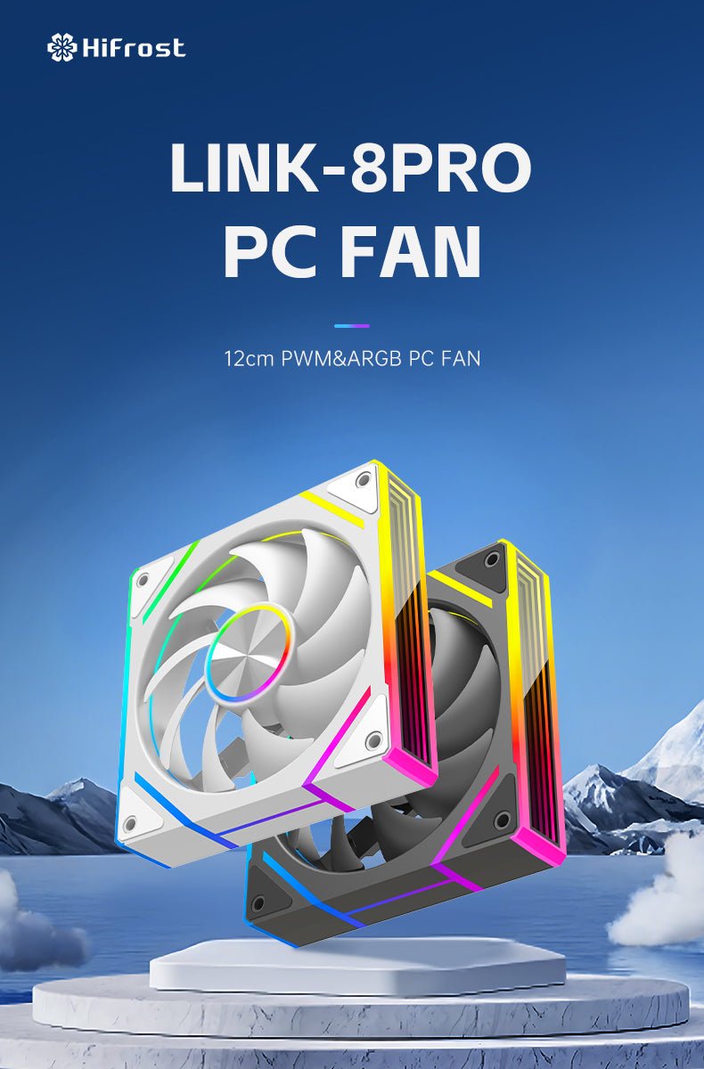 COOLMOON HiFrost Link - 8Pro ARGB 120mm PWM fan Reverse Black - I Gaming Computer | Australia Wide Shipping | Buy now, Pay Later with Afterpay, Klarna, Zip, Latitude & Paypal