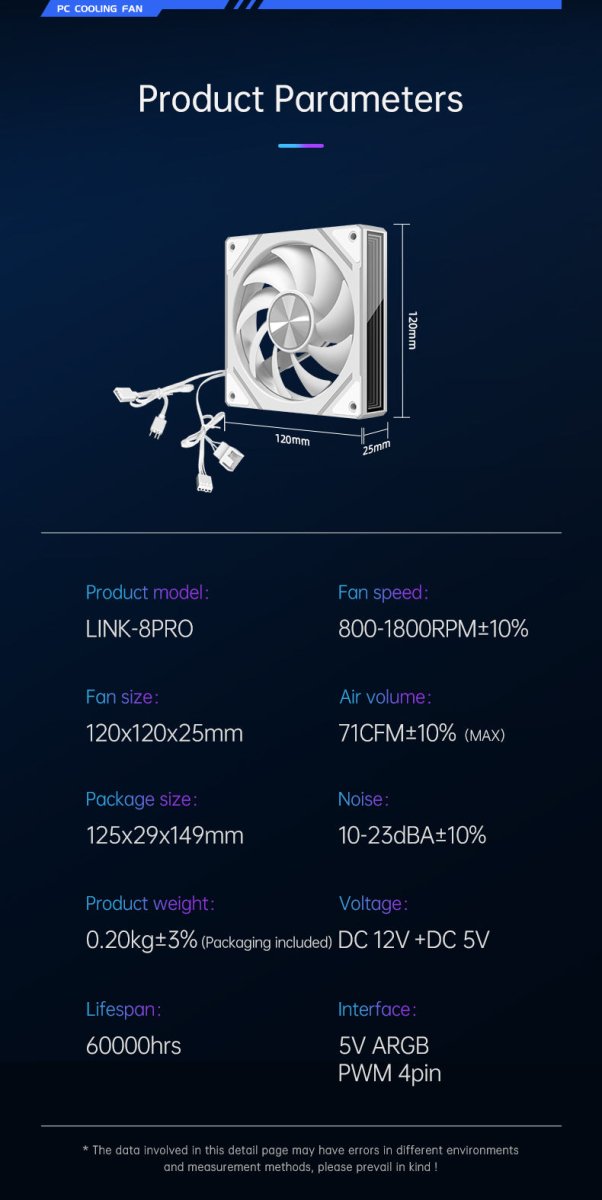 COOLMOON HiFrost Link - 8Pro ARGB 120mm PWM fan Reverse Black - I Gaming Computer | Australia Wide Shipping | Buy now, Pay Later with Afterpay, Klarna, Zip, Latitude & Paypal