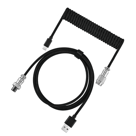 Custom Mechanical Coiled Cable Black - I Gaming Computer | Australia Wide Shipping | Buy now, Pay Later with Afterpay, Klarna, Zip, Latitude & Paypal