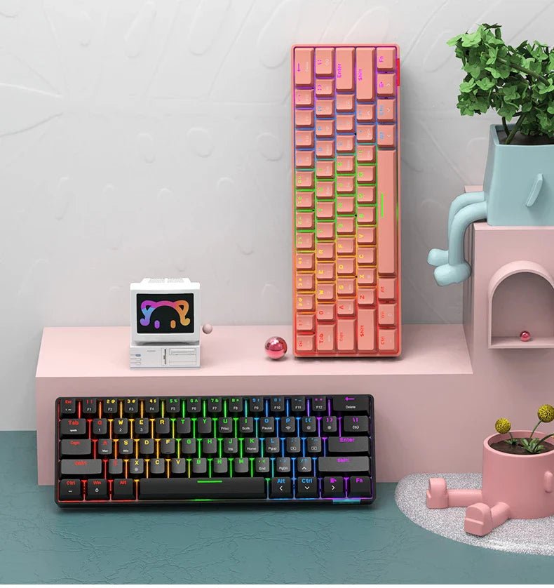 Ajazz STK61 pink Mechanical keyboard RGB (Red switch) - I Gaming Computer | Australia Wide Shipping | Buy now, Pay Later with Afterpay, Klarna, Zip, Latitude & Paypal