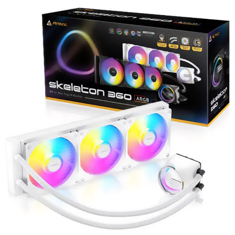 Antec Skeleton 360 ARGB 360mm AIO Liquid CPU Cooler - White - I Gaming Computer | Australia Wide Shipping | Buy now, Pay Later with Afterpay, Klarna, Zip, Latitude & Paypal