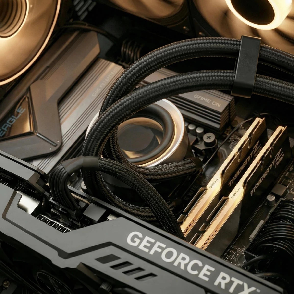 Close-up internal view showing cooling and component layout