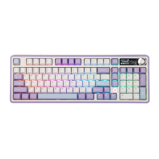 Ajazz AK980 Purple - White - Blue Mechanical keyboard With Screen RGB Wired&Wireless (Maillard switch) - I Gaming Computer | Australia Wide Shipping | Buy now, Pay Later with Afterpay, Klarna, Zip, Latitude & Paypal