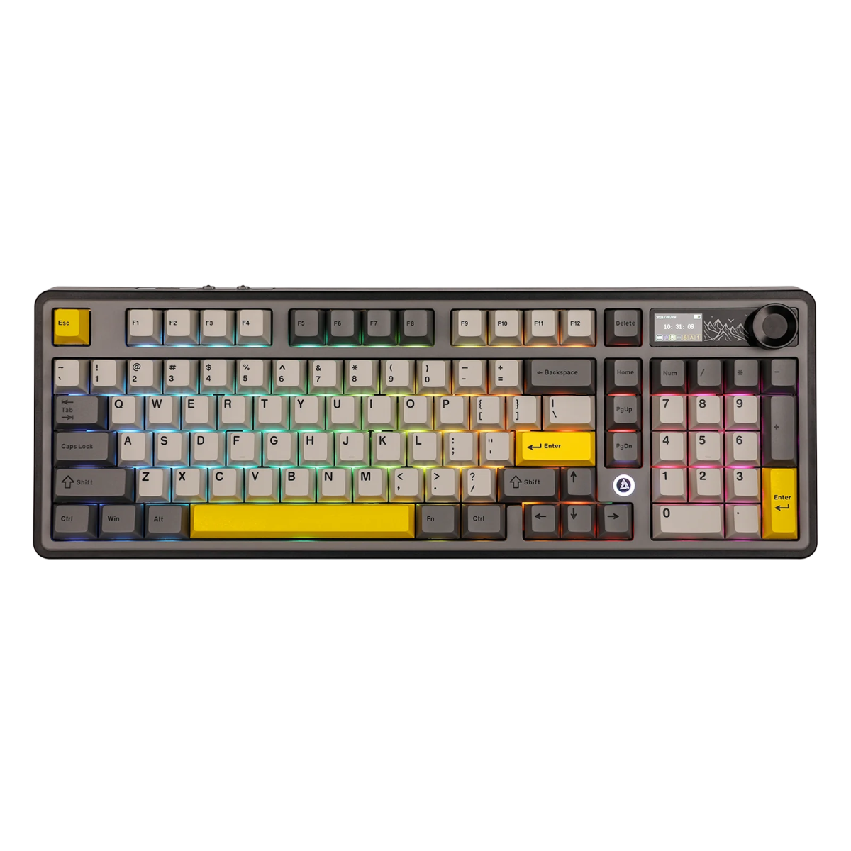 Ajazz AK980 Black - Gray - Yellow Mechanical keyboard With Screen RGB Wired&Wireless (Maillard switch) - I Gaming Computer | Australia Wide Shipping | Buy now, Pay Later with Afterpay, Klarna, Zip, Latitude & Paypal