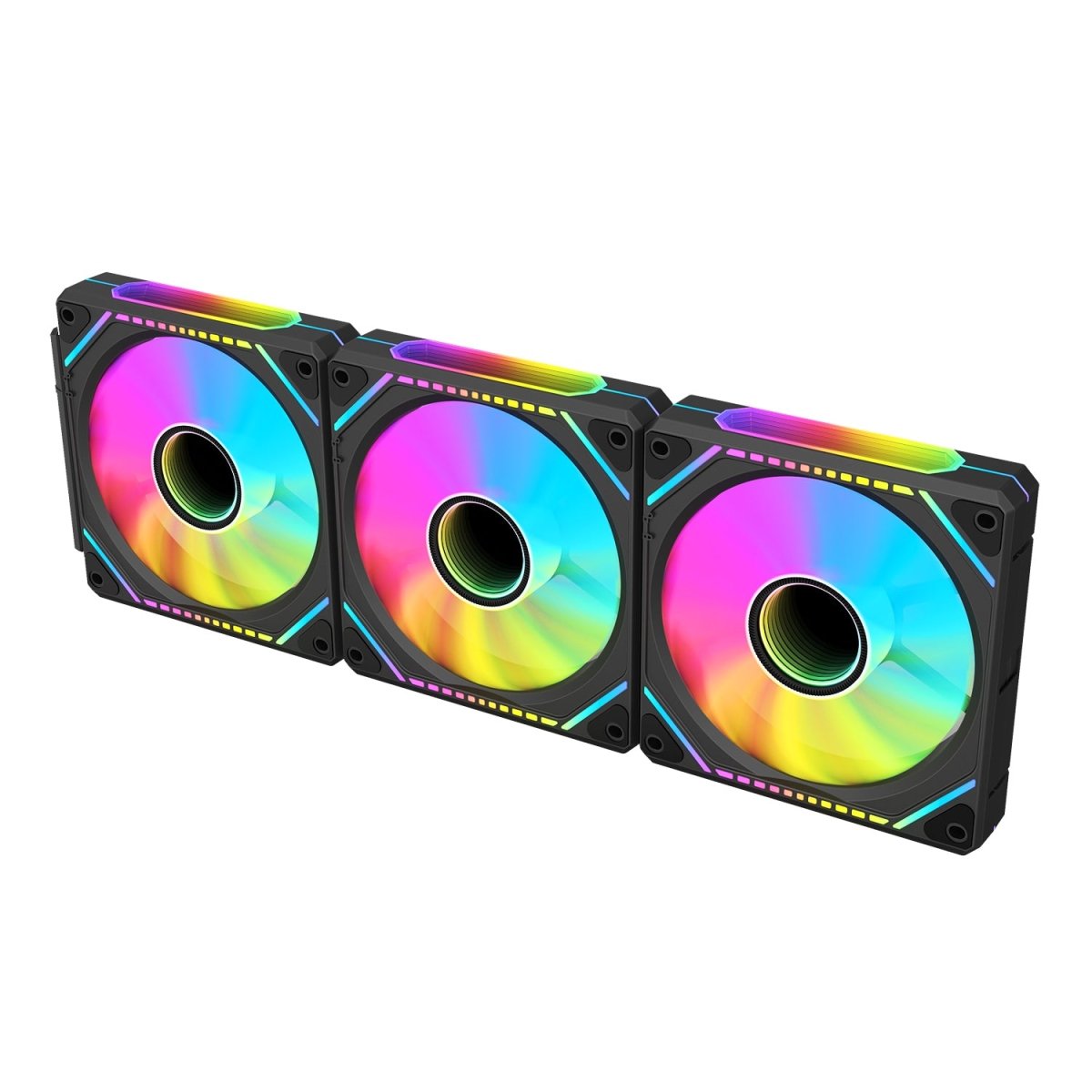 COOLMOON Prism Block Wireless ARGB 120mm PWM fan Reverse 3 - Pack Black - I Gaming Computer | Australia Wide Shipping | Buy now, Pay Later with Afterpay, Klarna, Zip, Latitude & Paypal