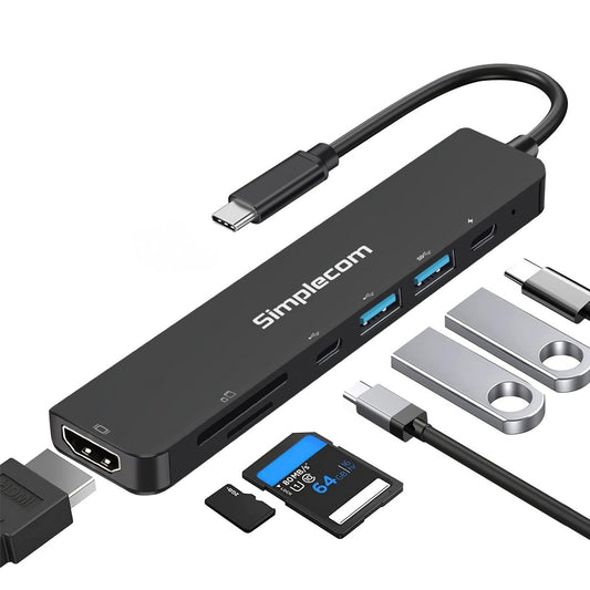 Simplecom CH547 USB-C 7-in-1 Multiport Adapter USB Hub HDMI Card Reader PD - I Gaming Computer | Australia Wide Shipping | Buy now, Pay Later with Afterpay, Klarna, Zip, Latitude & Paypal