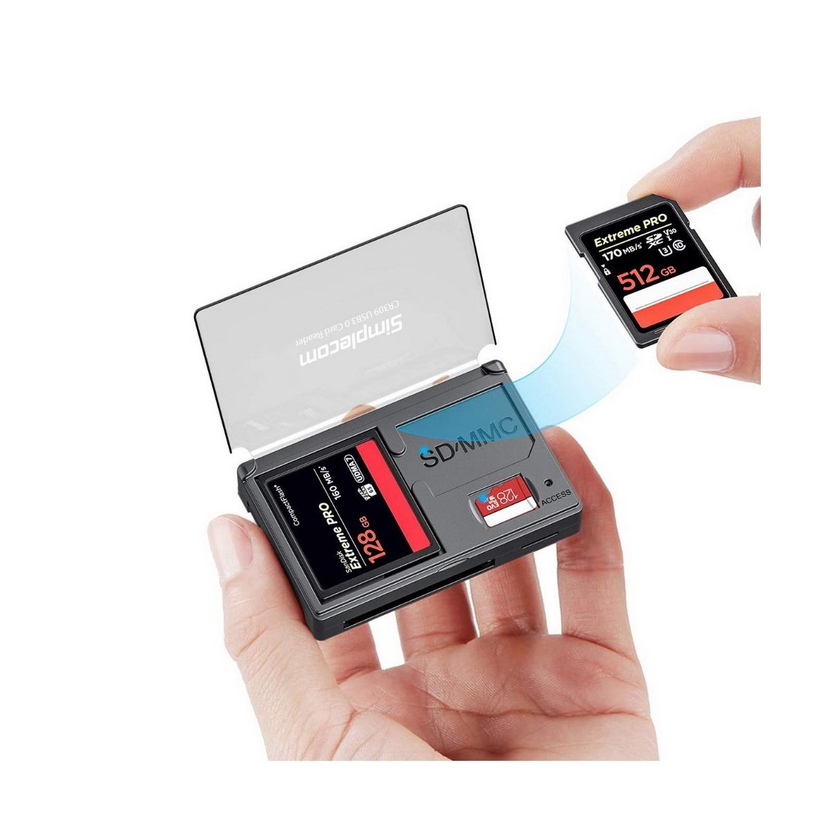 Simplecom CR309 3-Slot SuperSpeed USB 3.0 Card Reader with Card Storage Case - I Gaming Computer | Australia Wide Shipping | Buy now, Pay Later with Afterpay, Klarna, Zip, Latitude & Paypal