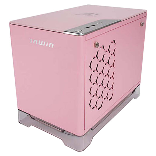 InWin A1 Prime Tempered Glass Mini Tower Mini-ITX Case with 750W Power Supply - Pink