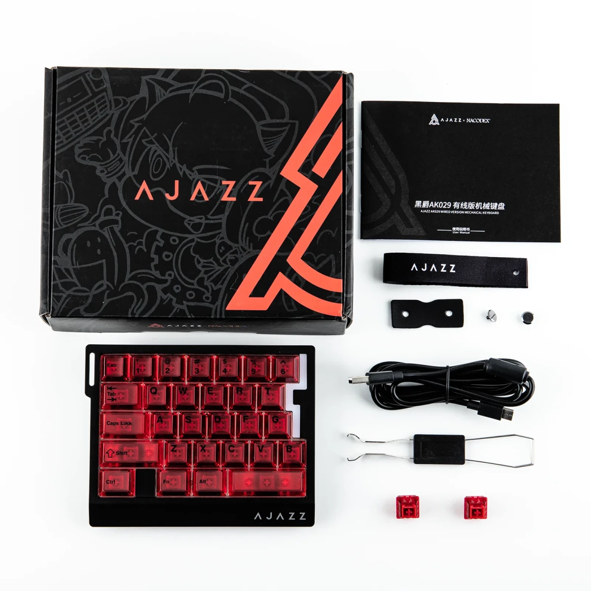 Ajazz AK029 Transparent Red Compact 29 - Key Magnetic keyboard RGB Wired (Flame lgnition switch) - I Gaming Computer | Australia Wide Shipping | Buy now, Pay Later with Afterpay, Klarna, Zip, Latitude & Paypal