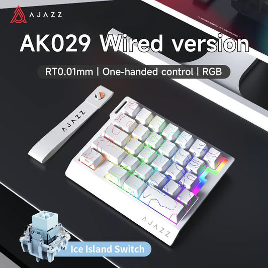 Ajazz AK029 White Compact 29 - Key Magnetic keyboard RGB Wired (Ice lsland switch) - I Gaming Computer | Australia Wide Shipping | Buy now, Pay Later with Afterpay, Klarna, Zip, Latitude & Paypal
