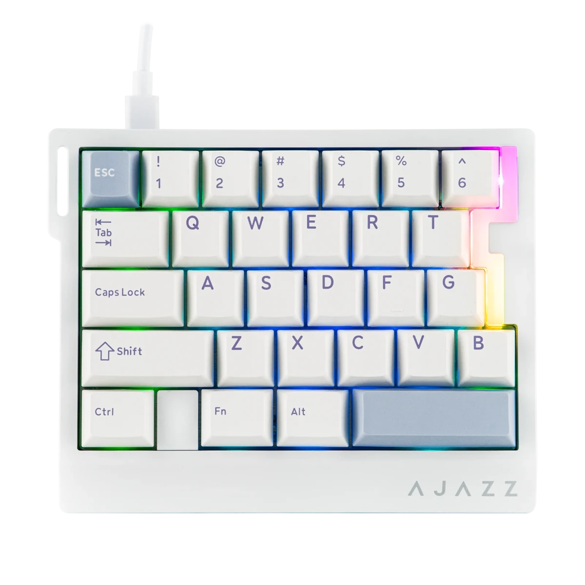 Ajazz AK029 White - Blue Compact 29 - Key Magnetic keyboard RGB Wired (Ice lsland Magnetic switch) - I Gaming Computer | Australia Wide Shipping | Buy now, Pay Later with Afterpay, Klarna, Zip, Latitude & Paypal