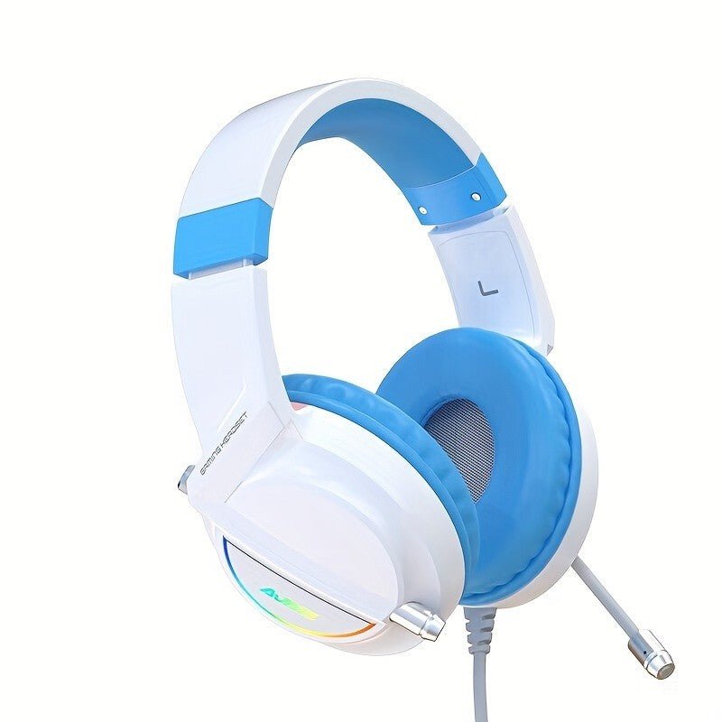 Ajazz AX365 White Blue 7.1 Surround Sound Wired Gaming Headset RGB - I Gaming Computer | Australia Wide Shipping | Buy now, Pay Later with Afterpay, Klarna, Zip, Latitude & Paypal