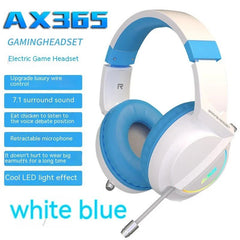 Ajazz AX365 White Blue 7.1 Surround Sound Wired Gaming Headset RGB - I Gaming Computer | Australia Wide Shipping | Buy now, Pay Later with Afterpay, Klarna, Zip, Latitude & Paypal