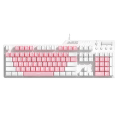 Ajazz AK35i Pink and White Mechanical keyboard White lights Hot Swappable (Blue switch)