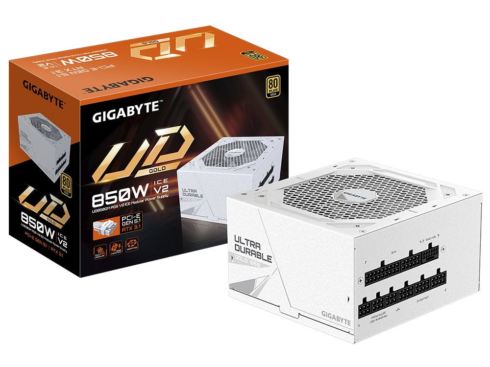 Gigabyte UD850 850W Gold PCIe 5.1 ATX Power Supply - White - I Gaming Computer | Australia Wide Shipping | Buy now, Pay Later with Afterpay, Klarna, Zip, Latitude & Paypal