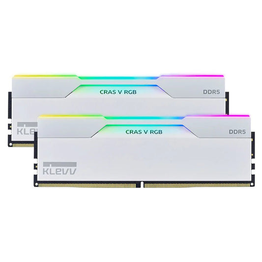 KLEVV CRAS V 64GB KIT (2*32GB) RGB DDR5 6400MHz CL32 EXPO/XMP DESKTOP MEMORY WHITE - I Gaming Computer | Australia Wide Shipping | Buy now, Pay Later with Afterpay, Klarna, Zip, Latitude & Paypal