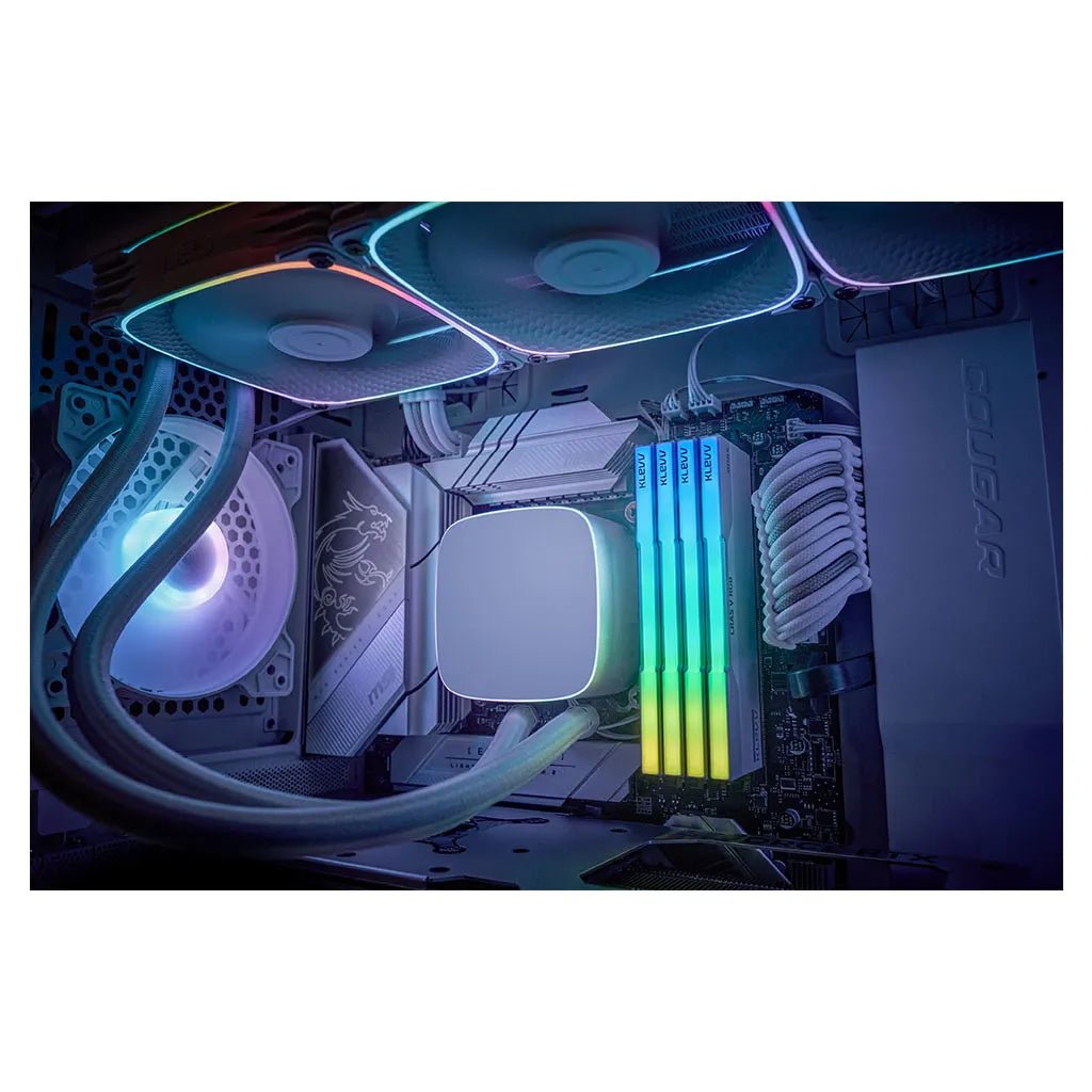 KLEVV CRAS V 64GB KIT (2*32GB) RGB DDR5 6400MHz CL32 EXPO/XMP DESKTOP MEMORY WHITE - I Gaming Computer | Australia Wide Shipping | Buy now, Pay Later with Afterpay, Klarna, Zip, Latitude & Paypal
