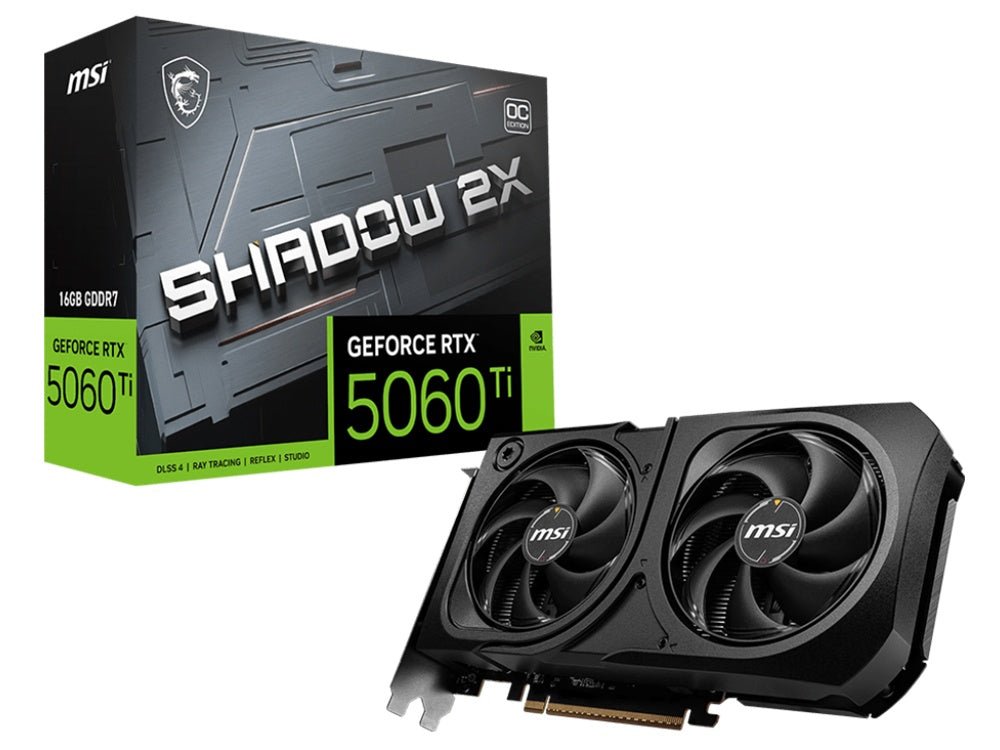 MSI GeForce Shadow 2X OC Plus RTX 5060 Ti 16GB GDDR7 Graphics Card - I Gaming Computer | Australia Wide Shipping | Buy now, Pay Later with Afterpay, Klarna, Zip, Latitude & Paypal
