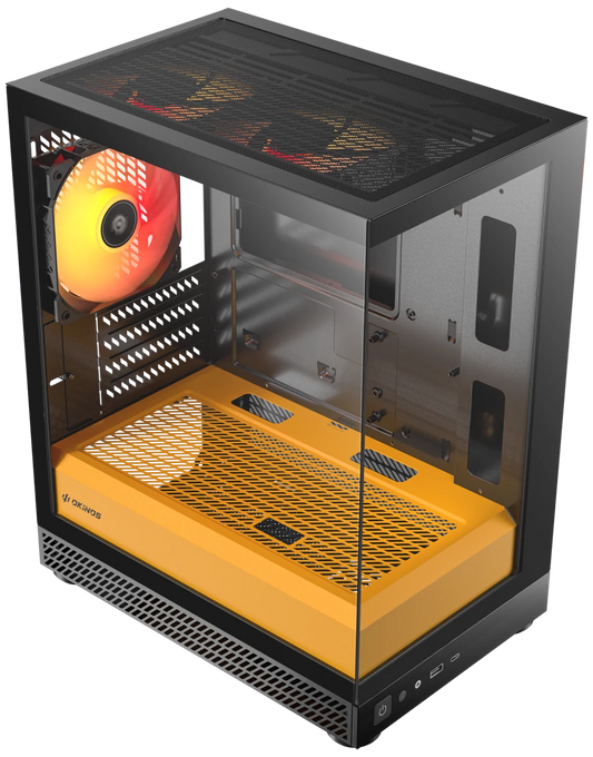 Okinos AQUA UNO Tempered Glass Mini Tower mATX Case - Canary - I Gaming Computer | Australia Wide Shipping | Buy now, Pay Later with Afterpay, Klarna, Zip, Latitude & Paypal