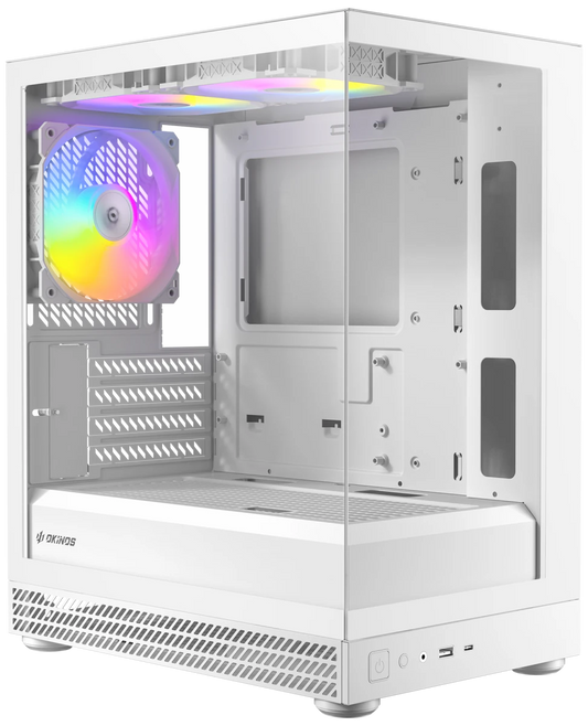 Okinos AQUA UNO Tempered Glass Mini Tower mATX Case - Polar - I Gaming Computer | Australia Wide Shipping | Buy now, Pay Later with Afterpay, Klarna, Zip, Latitude & Paypal